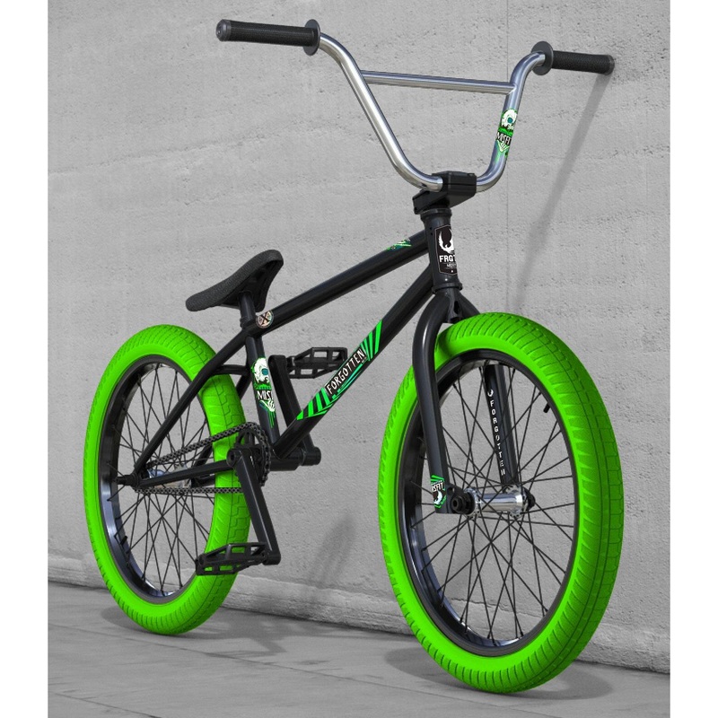 Bike18 Forgotten Misfit 20 Gloss Black Green Tires