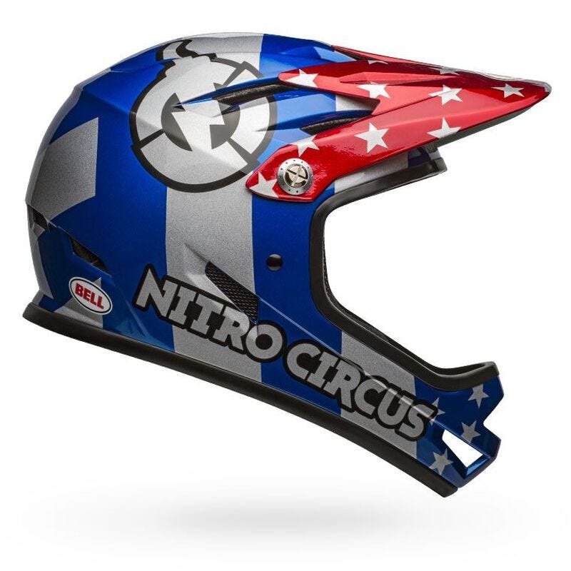 Bell Sanction Nitro Circus FullFace Helmet Silver/Blue/Red