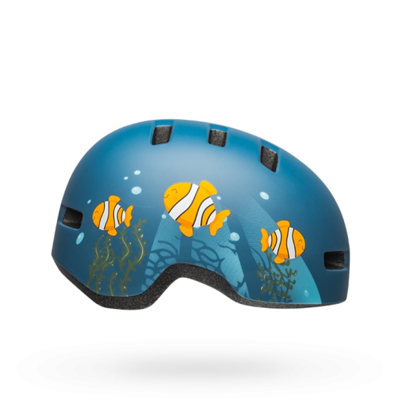 Bell Lil Ripper Kids Helmet Matt Grey/Blue Fish