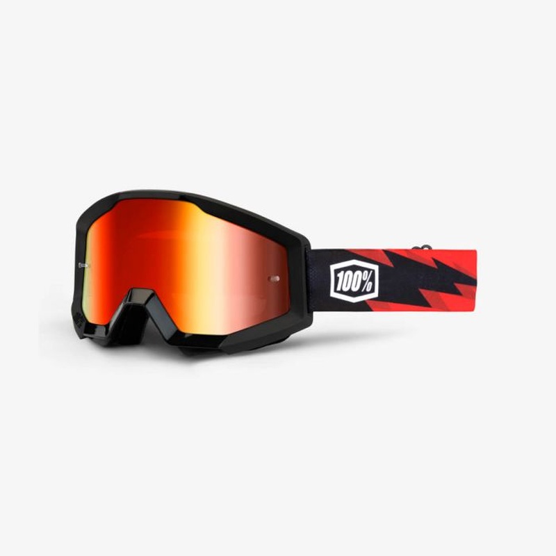 100% Strata Goggles Slash/Mirror Red Lens