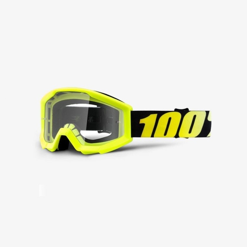 100% Strata JR Goggles Neon Yellow - Clear Lens