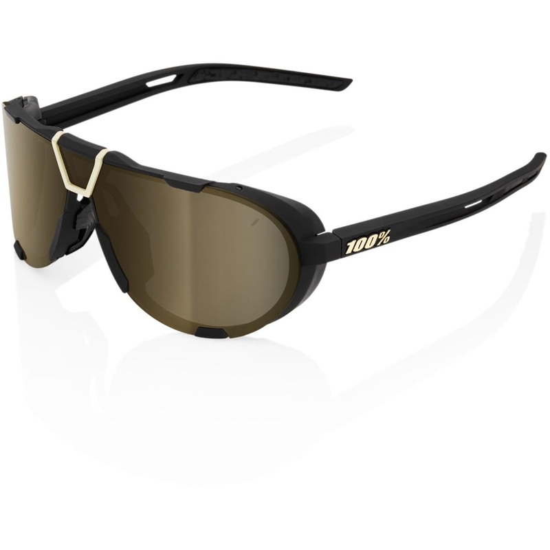 100% Westcraft Sunglasses Soft Tact Black with Soft Gold Mirror Lens