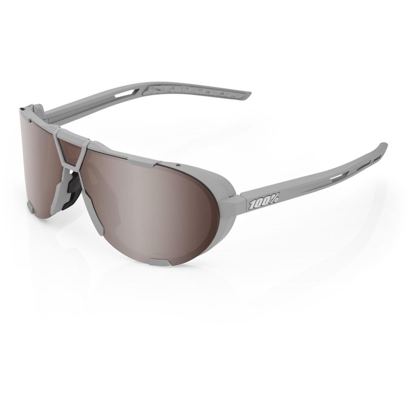 100% Westcraft Sunglasses Soft Tact Cool Grey with HiPER Crimson Silver Lens