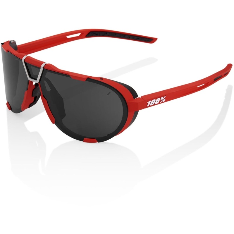 100% Westcraft Sunglasses Soft Tact Red with Black Mirror Lens