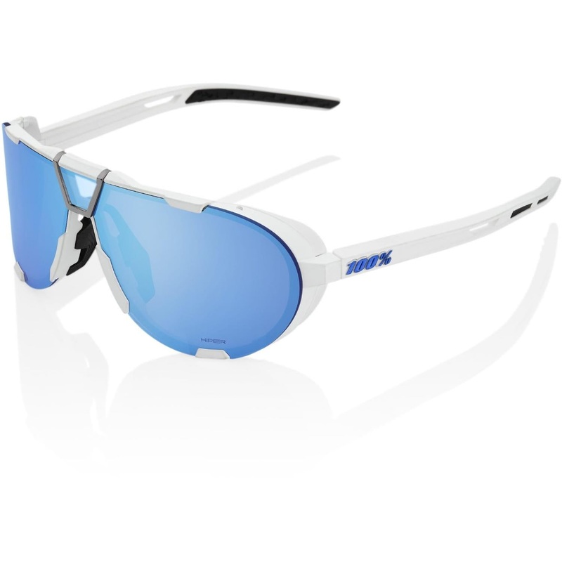 100% Westcraft Sunglasses Soft Tact White with HiPER Blue Lens