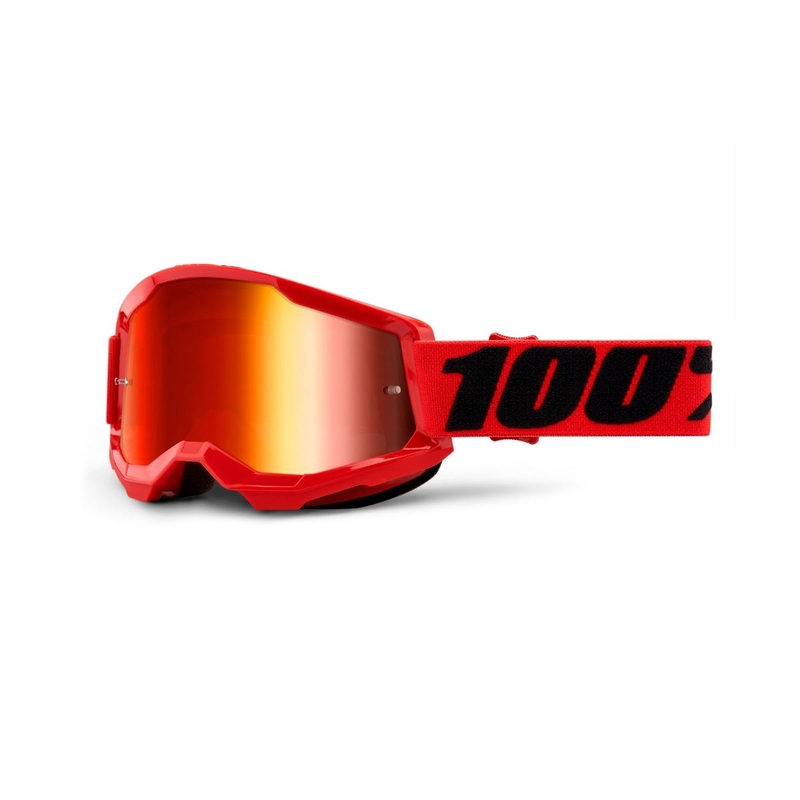 100% Strata 2 Goggles Red with Mirror Red Lens