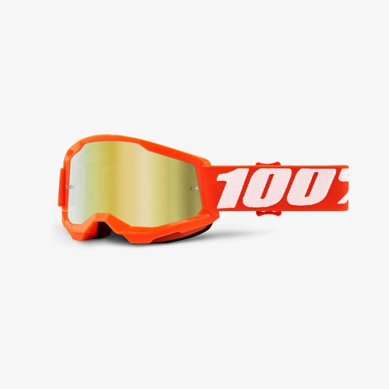 100% Strata 2 Youth Goggles Orange/Mirror Gold Lens