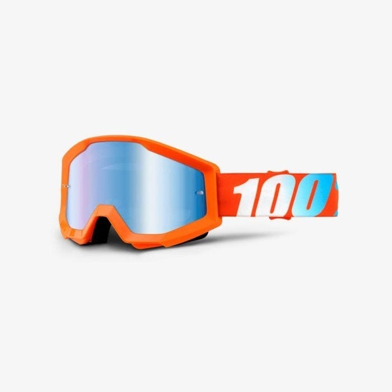 100% Strata Goggles Orange - Mirror Blue Lens