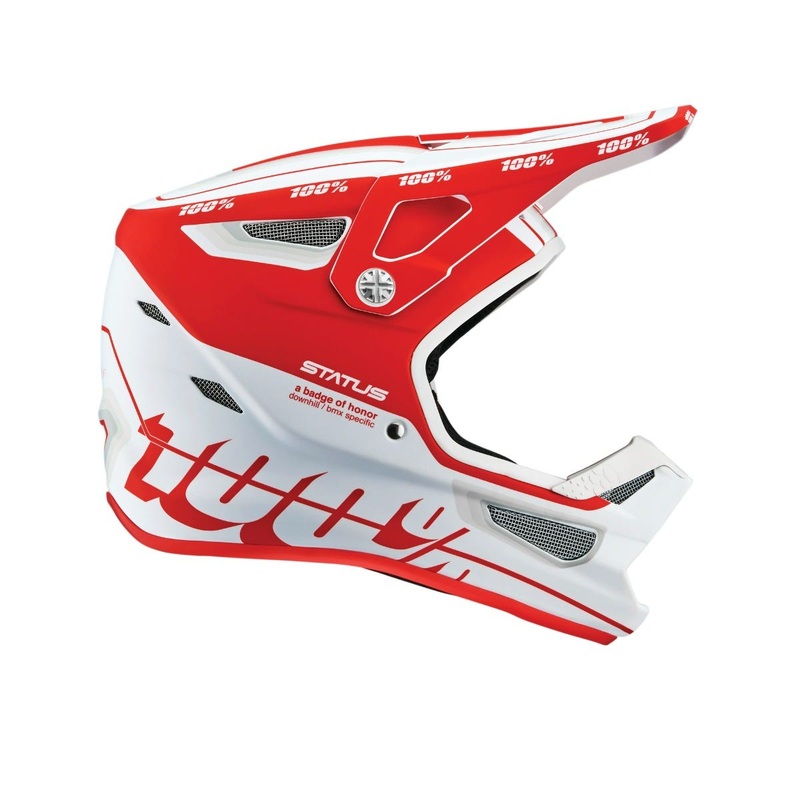 100% Status Youth Full Face Helmet Topenga Red/ White