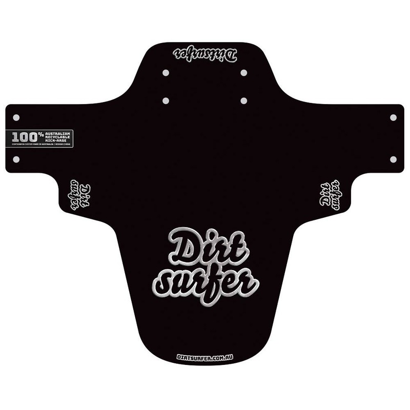 Dirtsurfer MTB Front Mudguard Chrome Look Logo Black