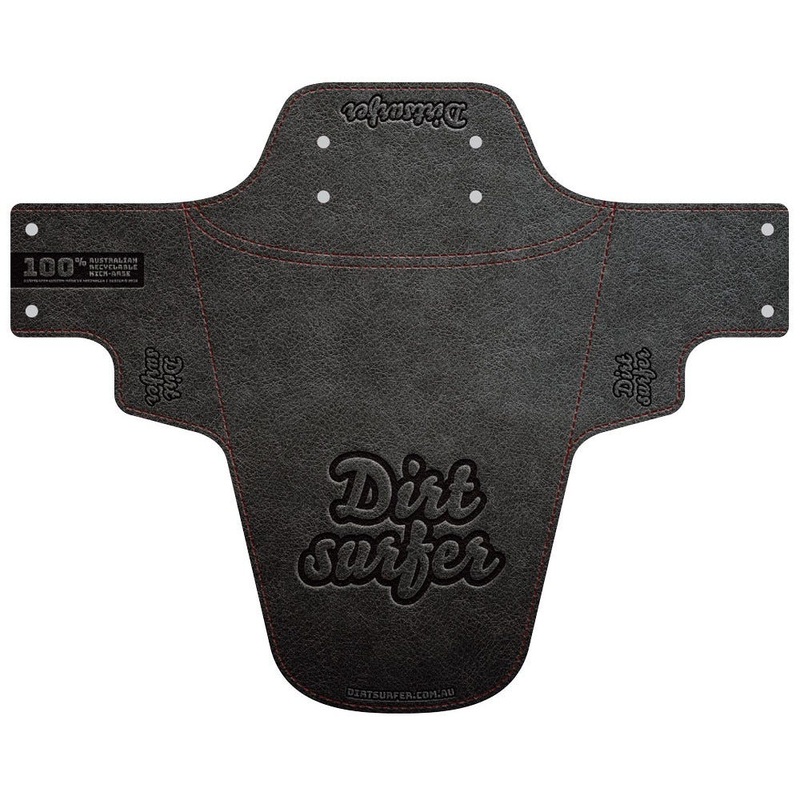 Dirtsurfer MTB Front Mudguard Leather Look Logo Black/ Grey