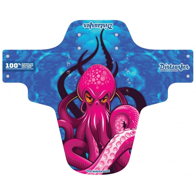 Dirtsurfer Mudguard Octopus Pink on Blue