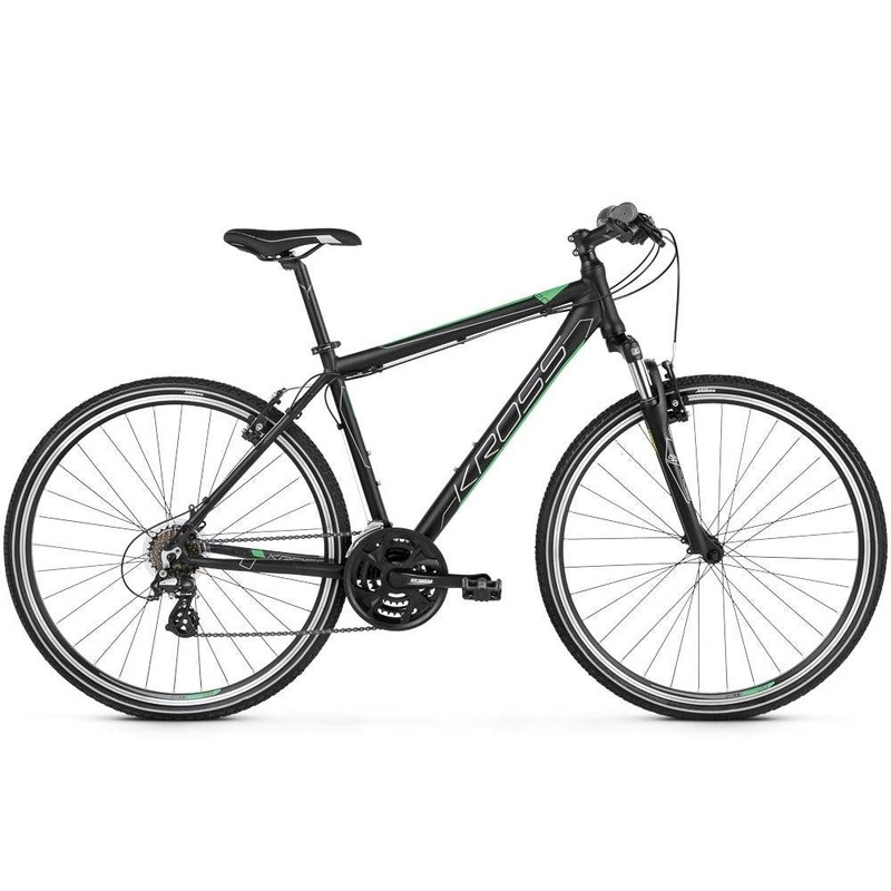 Kross Evado 2.0 700c Hybrid Bike Black/Green LG (2019)
