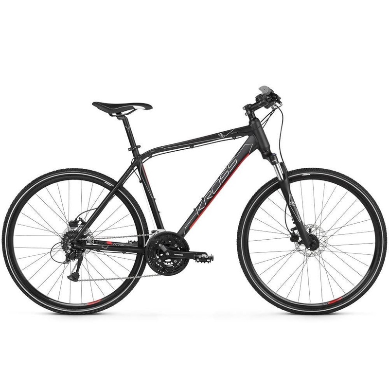 Kross Evado 5.0 700c Hybrid Bike Black/Red SM (2019)