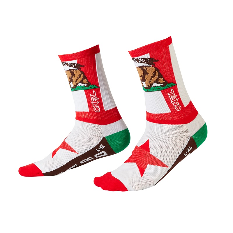 O'Neal MTB Performance Socks California Red/White/Brown