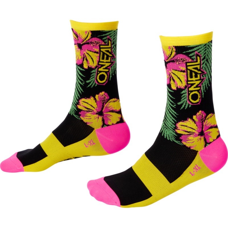 O'Neal MTB Performance Socks Island Pink/Green/Yellow
