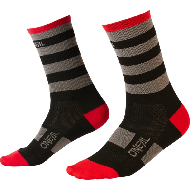 O'Neal MTB Performance Socks Stripe Black/Grey/Red