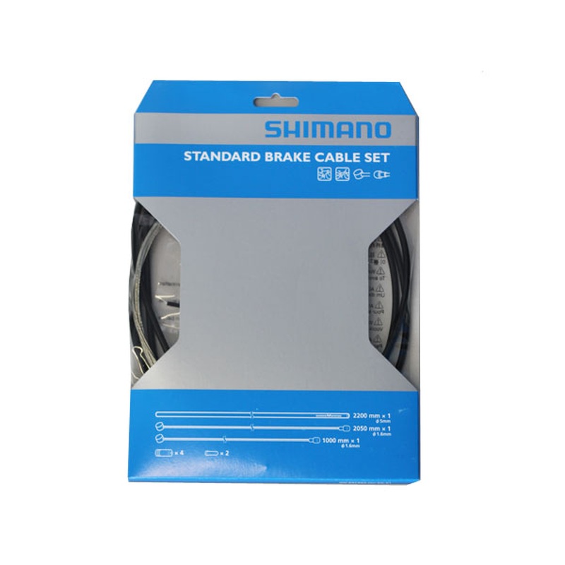Shimano MTB & Road Galvanised Universal Set Brake Cable Inner, Outer, Shims & Cable Ends