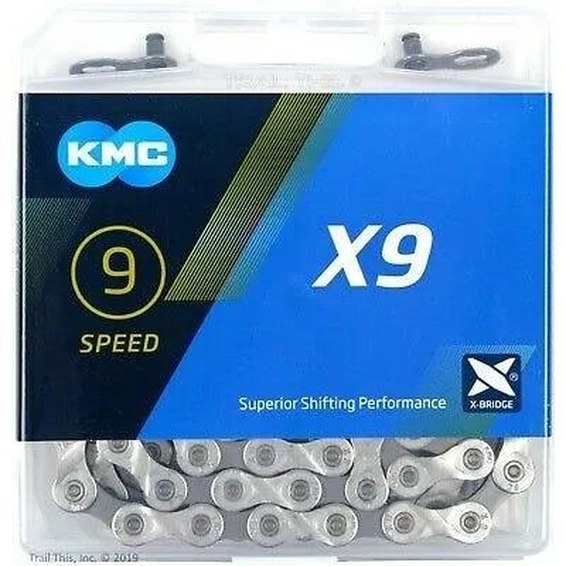 KMC 9s 1/2 x 11/128 x 116 link Chain Silver/Grey