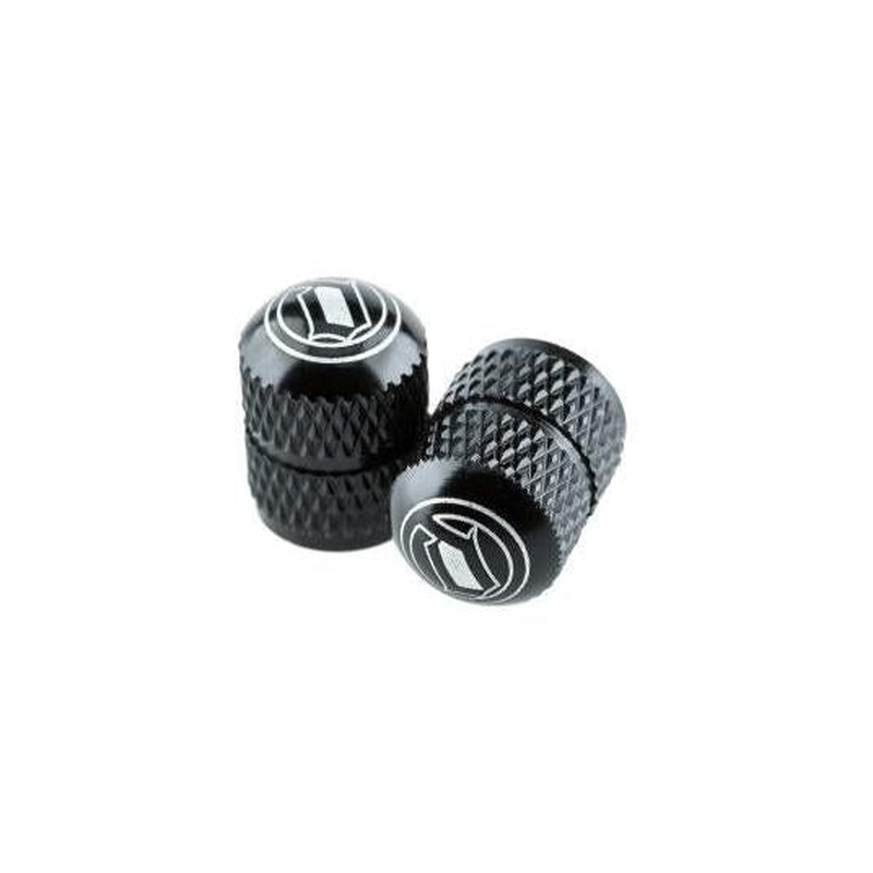 Deity Crown Schrader Valve Caps Black Pair
