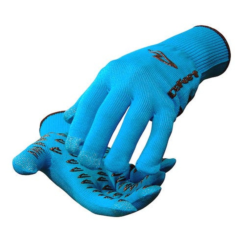 DeFeet Duraglove ET Full Finger Gloves Ocean Blue w/Black Grippies