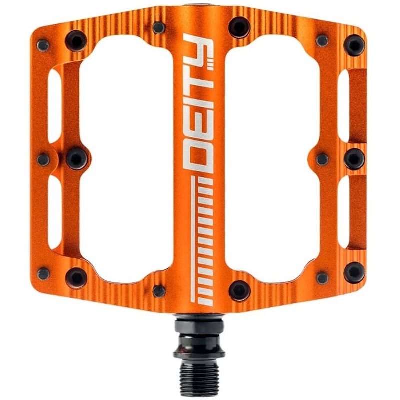 Deity Black Kat Flat Alloy MTB Pedals Orange