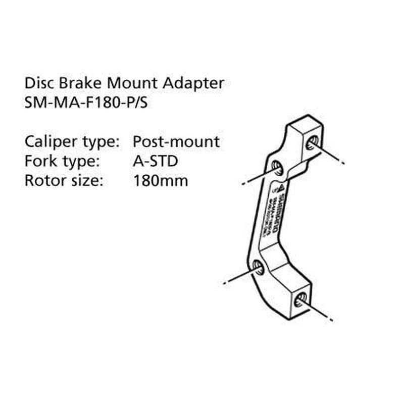 Shimano F180 Post Mount Front Disc Brake Adaptor 180mm