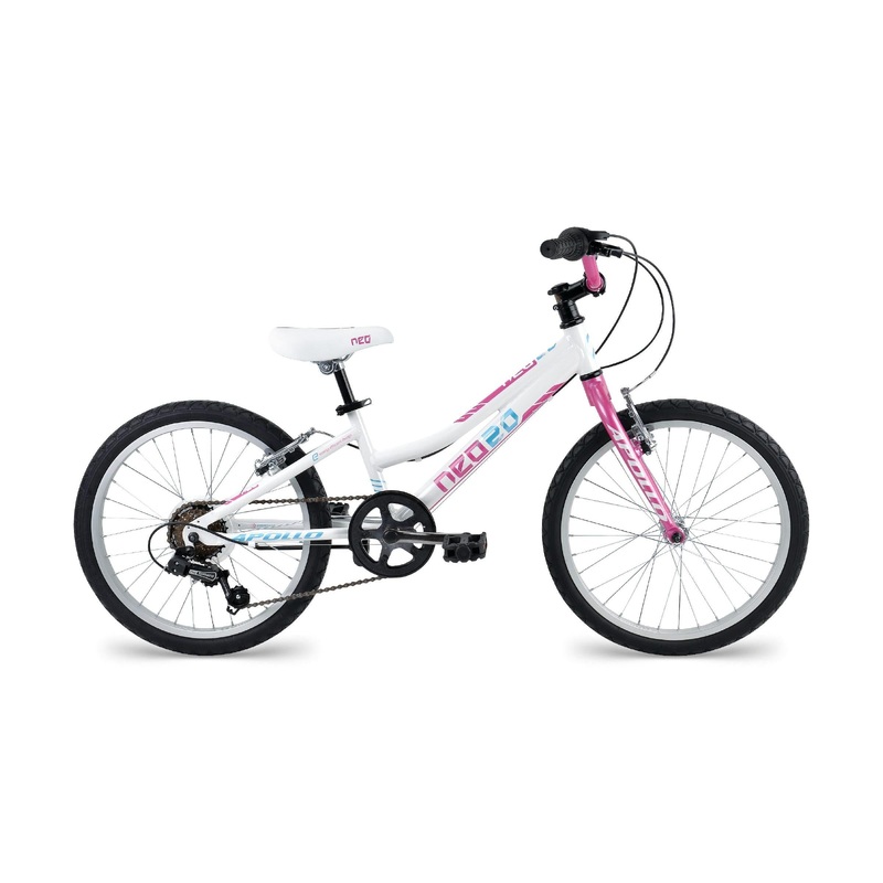 Apollo Neo 20 Inch Kids Geared Bike [White/Pink/Blue]  (2017)