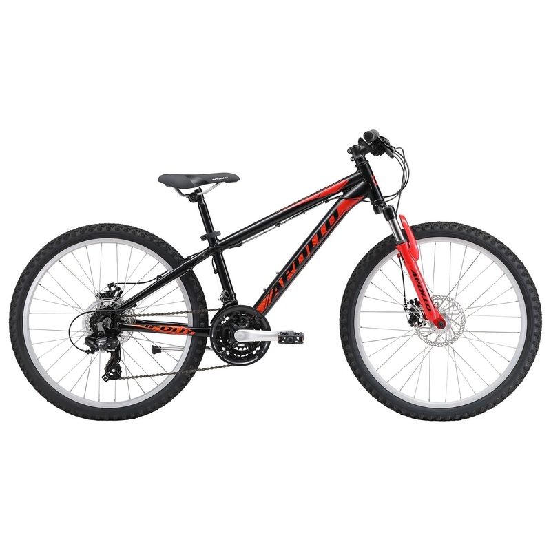 Apollo Panther Kids 24 Inch Mountain Bike Black/Red/Orange (2019)