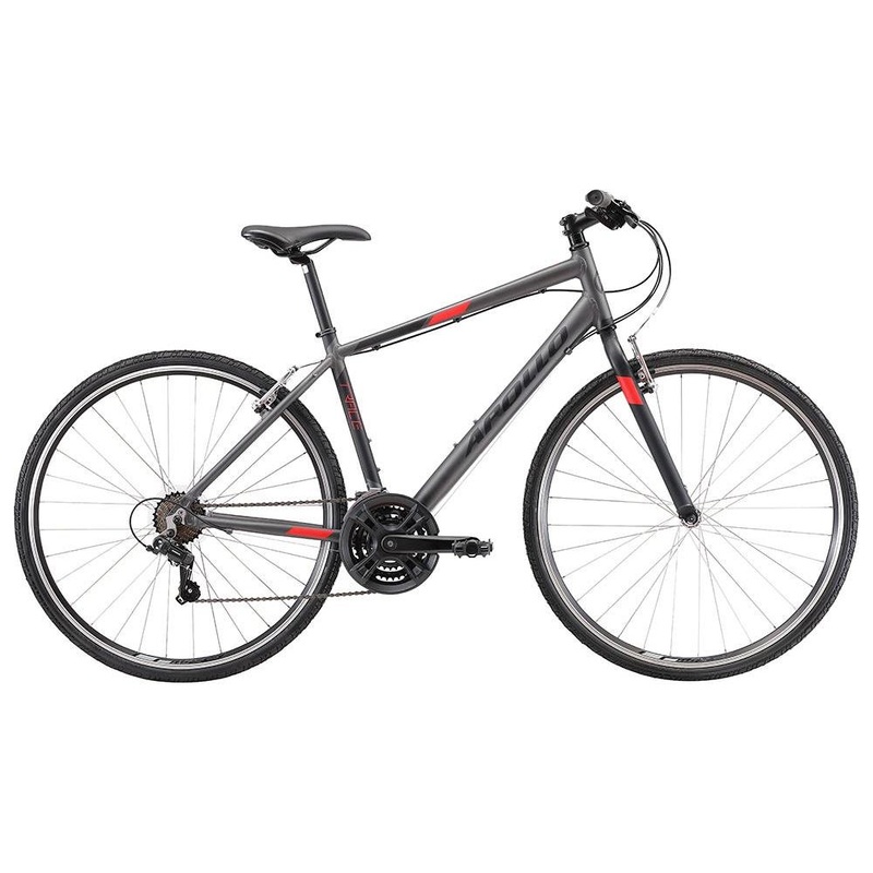 Apollo Trace 10 Flat Bar Road Bike Charcoal/Black/Red