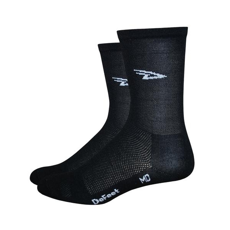 DeFeet Aireator D-Logo 5 Inch Single Cuff Socks Black