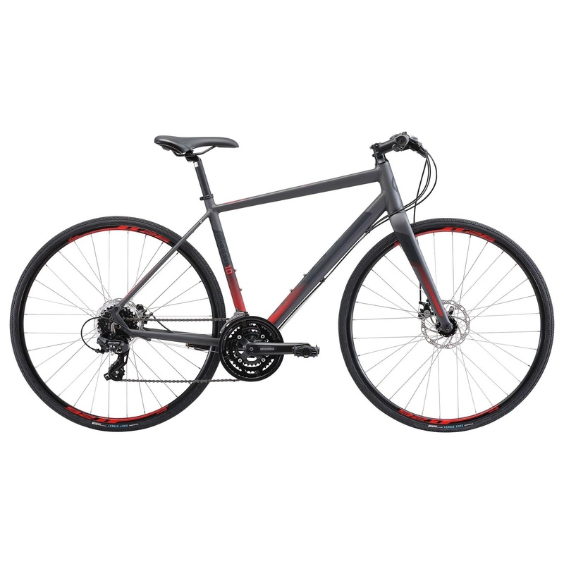 Apollo Exceed 10 Disc Flat Bar Road Bike Matte Charcoal Black/Red (2019)