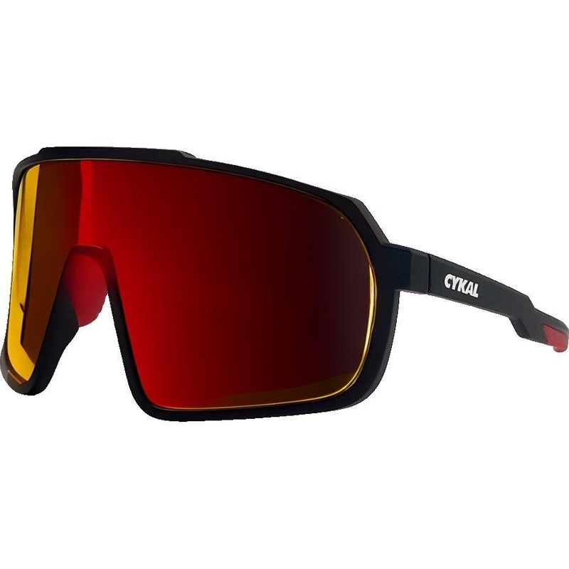 Cykal Descender Sunglasses Matte Black - Red Flash Lens