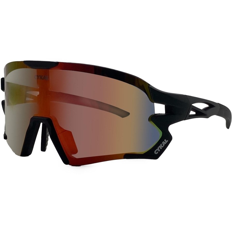 Cykal Hammer Sunglasses Matte Black - Red Flash Lens