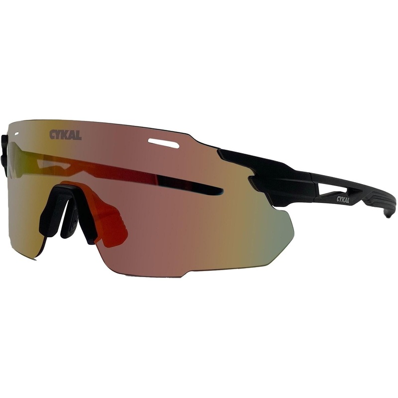 Cykal Kick Sunglasses Matte Black - Red Flash Lens