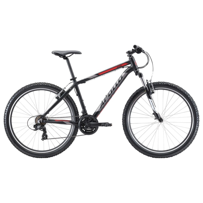 Apollo Aspire 10 Mountain Bike Matte Black Charcoal Red (2020)