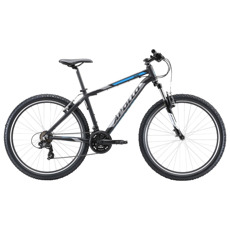 Apollo Aspire 10 Mountain Bike Matte Black/Chrome Blue (2020)