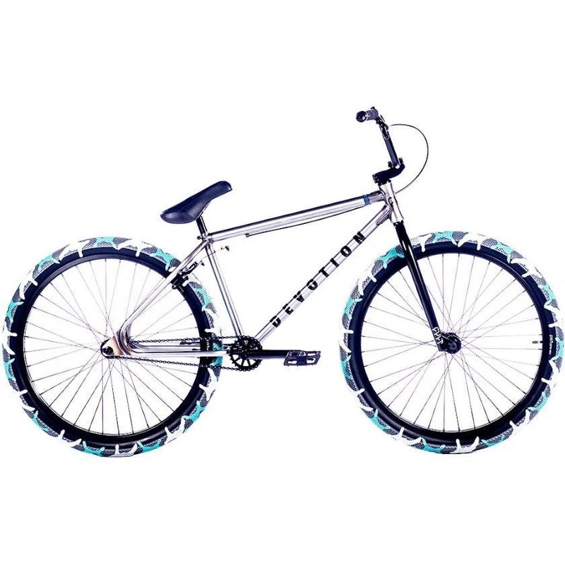 Cult Devotion 26'' Cruiser Bike Clear Raw/Teal Camo Tyres
