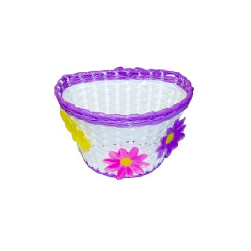 Kids Basket White/Purple Flowers