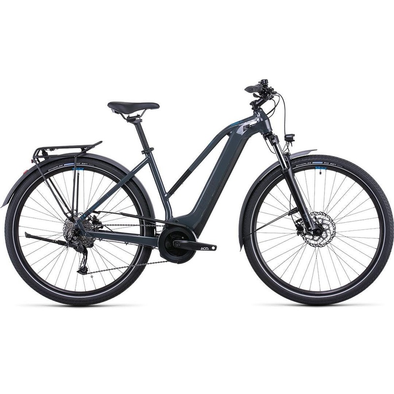 Cube Touring Hybrid ONE Trapeze Electric Hybrid Bike Grey Blue 'n' Blue