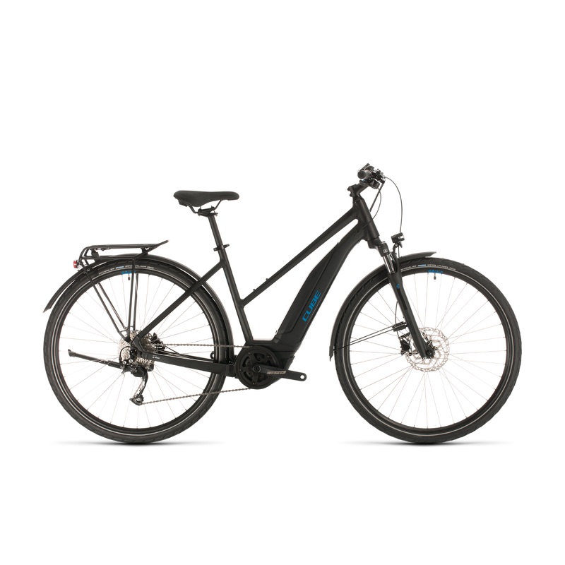 Cube Touring Hybrid ONE 400 Trapeze Electric Hybrid Bike Black/Blue (2020)