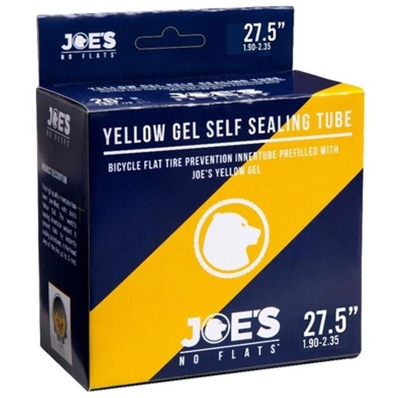 Joe's No-Flats Gel Self-Sealing Presta Valve Tube 27.5 x 1.9/2.35'' 48mm Yellow