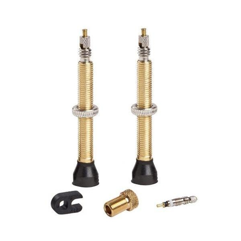 Joe's Presta Tubeless Tyre Valves Twin Pack 48mm Rounded Base