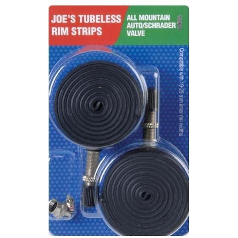 Joes Tubeless Rim Strip for Schrader Valver 19-25mm Suits 26-29'' Pair Green