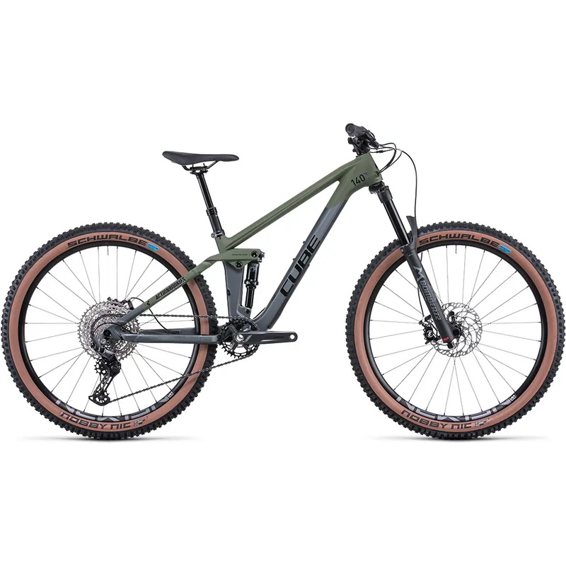 Cube Stereo 140 HPC Rookie Dual Suspension Mountain Bike Flashgrey Olive