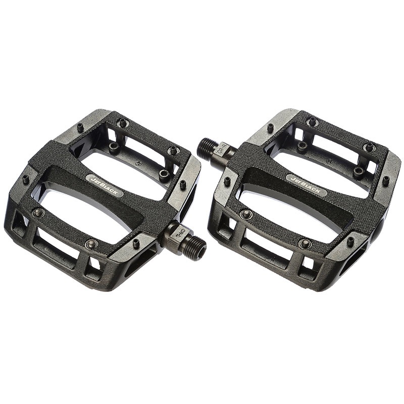 JetBlack Flat Out Black MTB Alloy Pedals Black