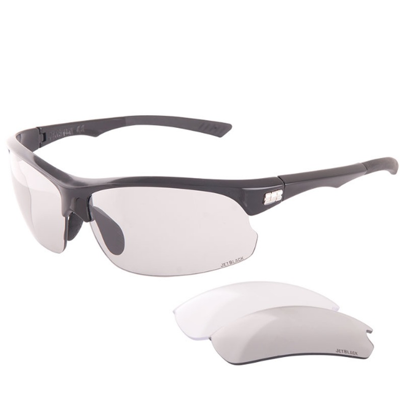 Jet Black Jetstream Eyewear [Photochromic SMK & Clear Lens] (Black)