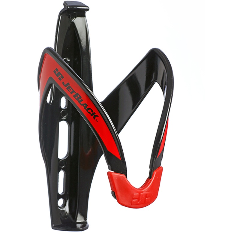 Jet Black Lightweight Bottle Cage (Black/Red)