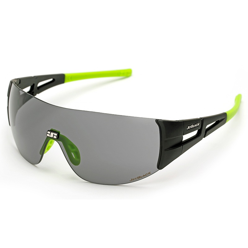Jet Black Shield Eyewear [Smoke Lens] (Black/Fluoro Green)