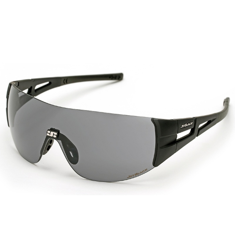 Jet Black Shield Sunglasses Black